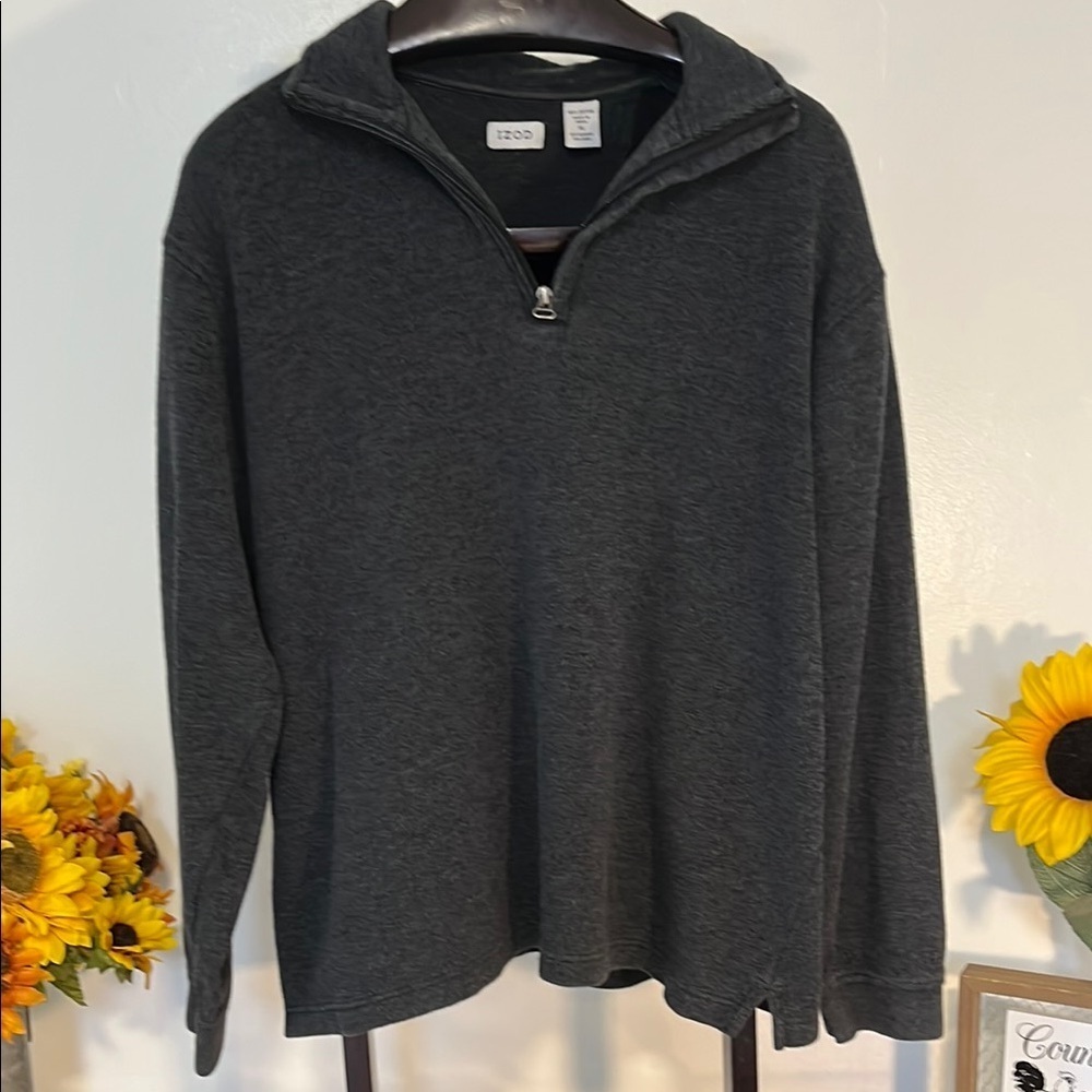 IZOD Men's Dark Gray Zip-Up Sweater